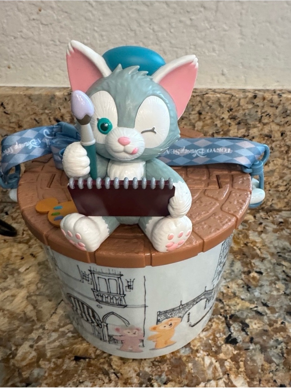 Tokyo Disney Sea Duffys friend Gelatoni Cat Popcorn Bucket
